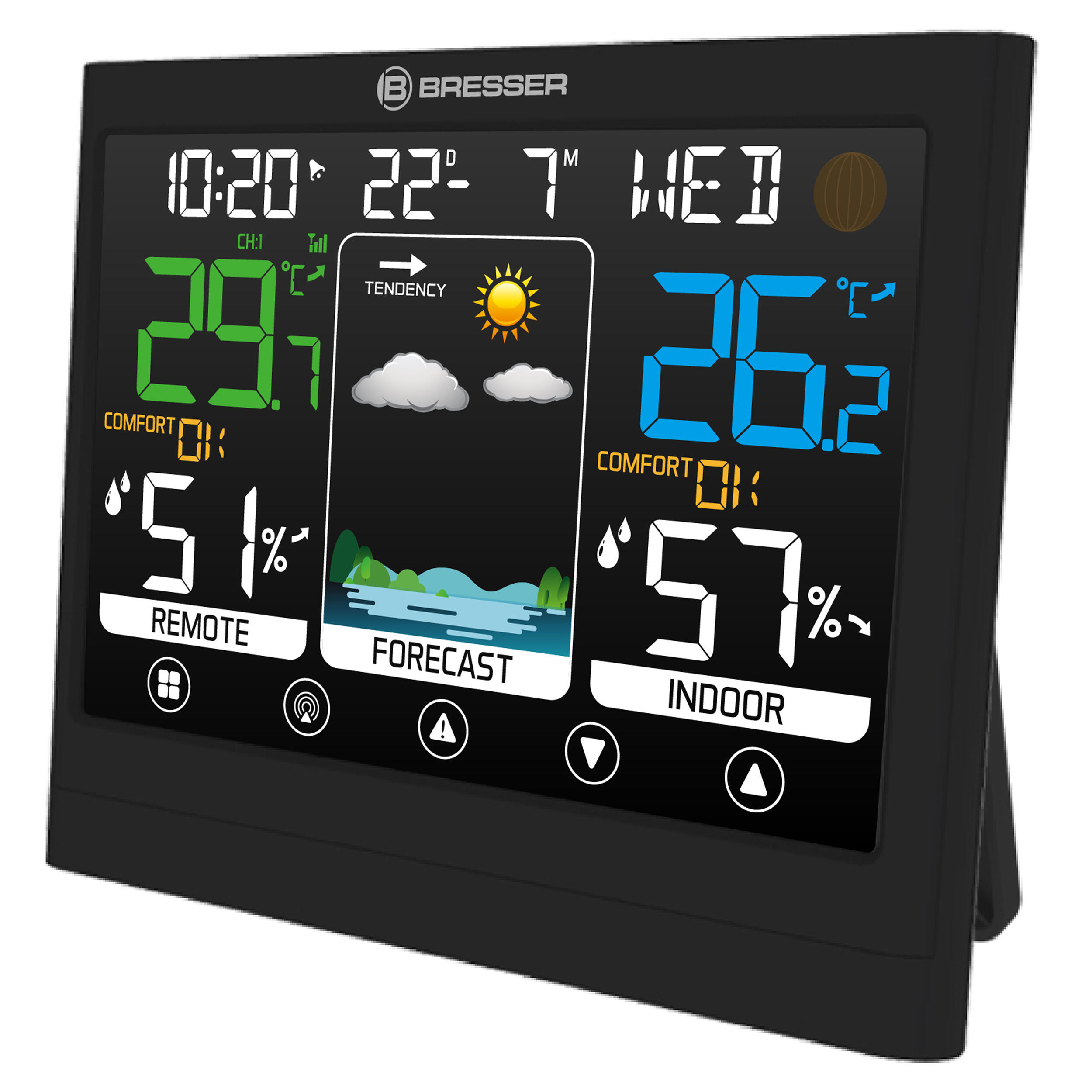 Estação meteorológica colorida BRESSER MeteoTemp BF com tela sensível ao toque 3/5