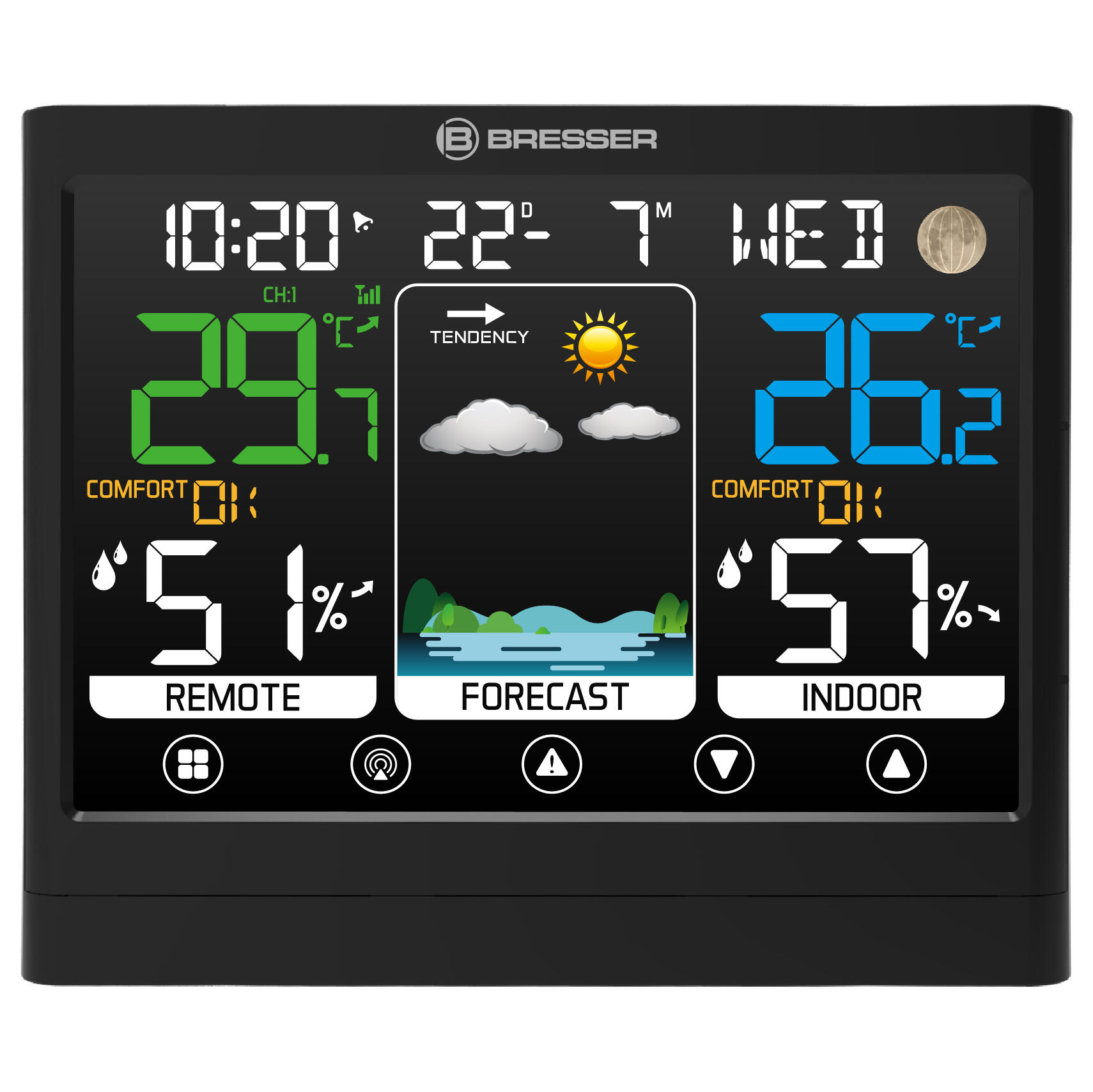 Estação meteorológica colorida BRESSER MeteoTemp BF com tela sensível ao toque 2/5