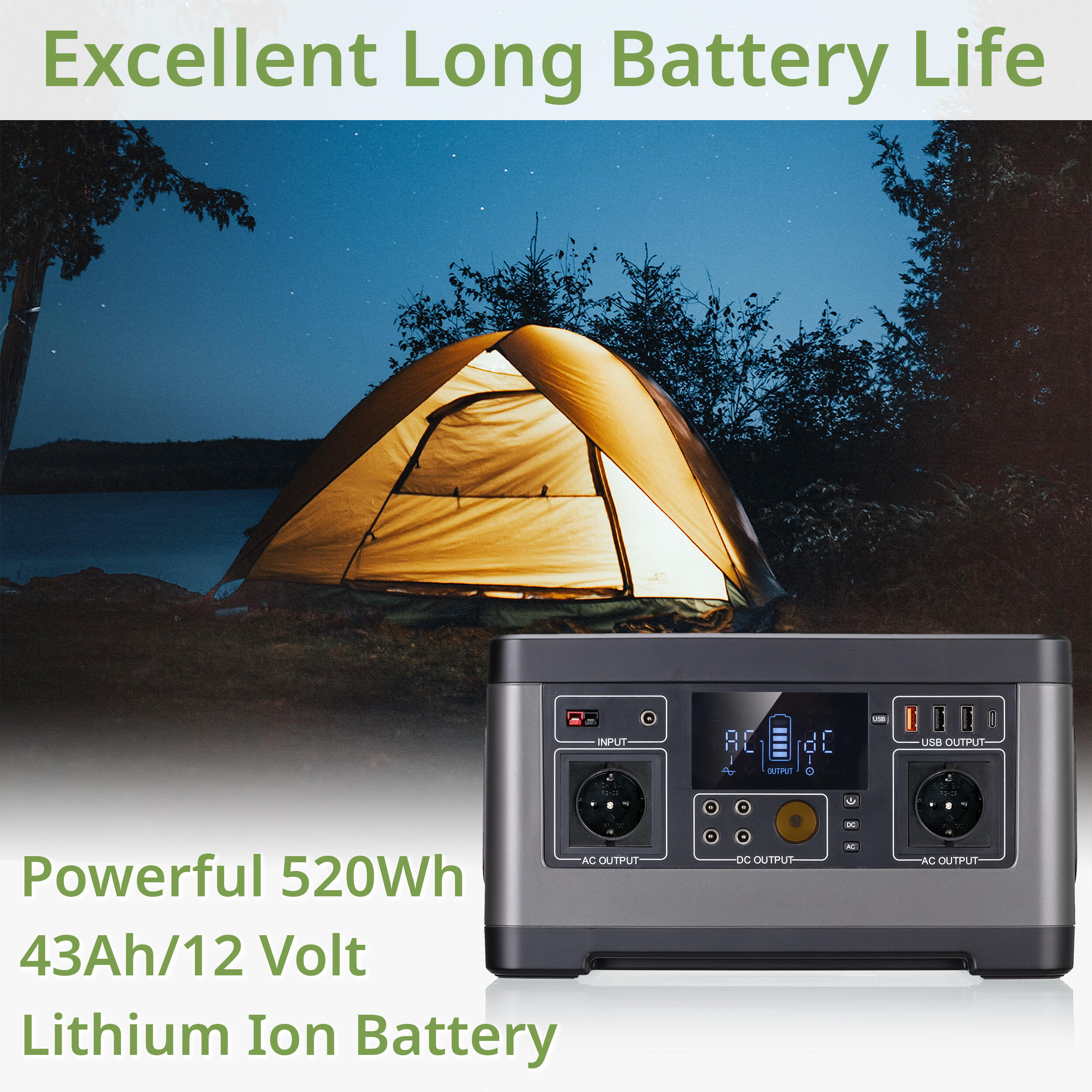 BRESSER Mobile Power Station accumulatore portatile 500 watt 3/7