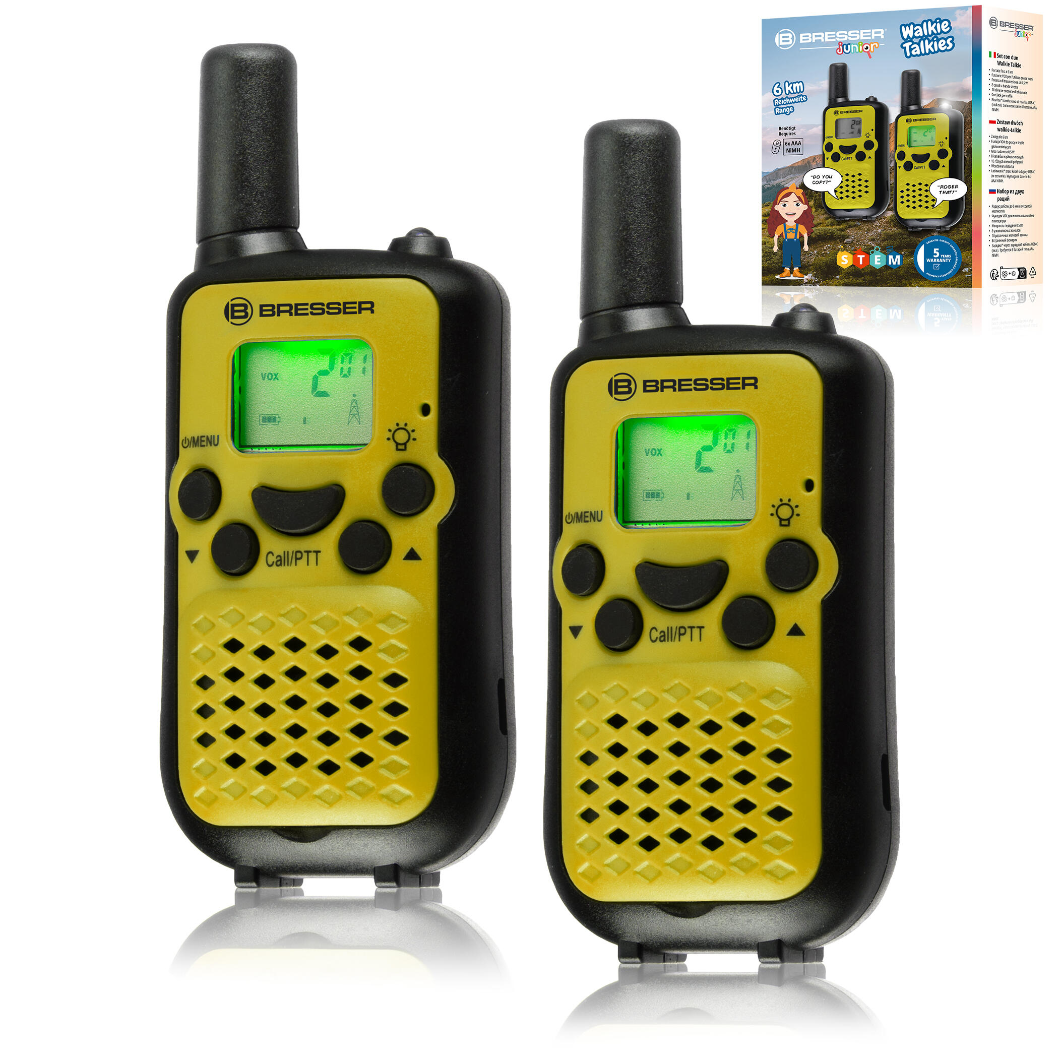 BRESSER JUNIOR walkietalkie set van 2 met groot bereik tot 6 km 1/7