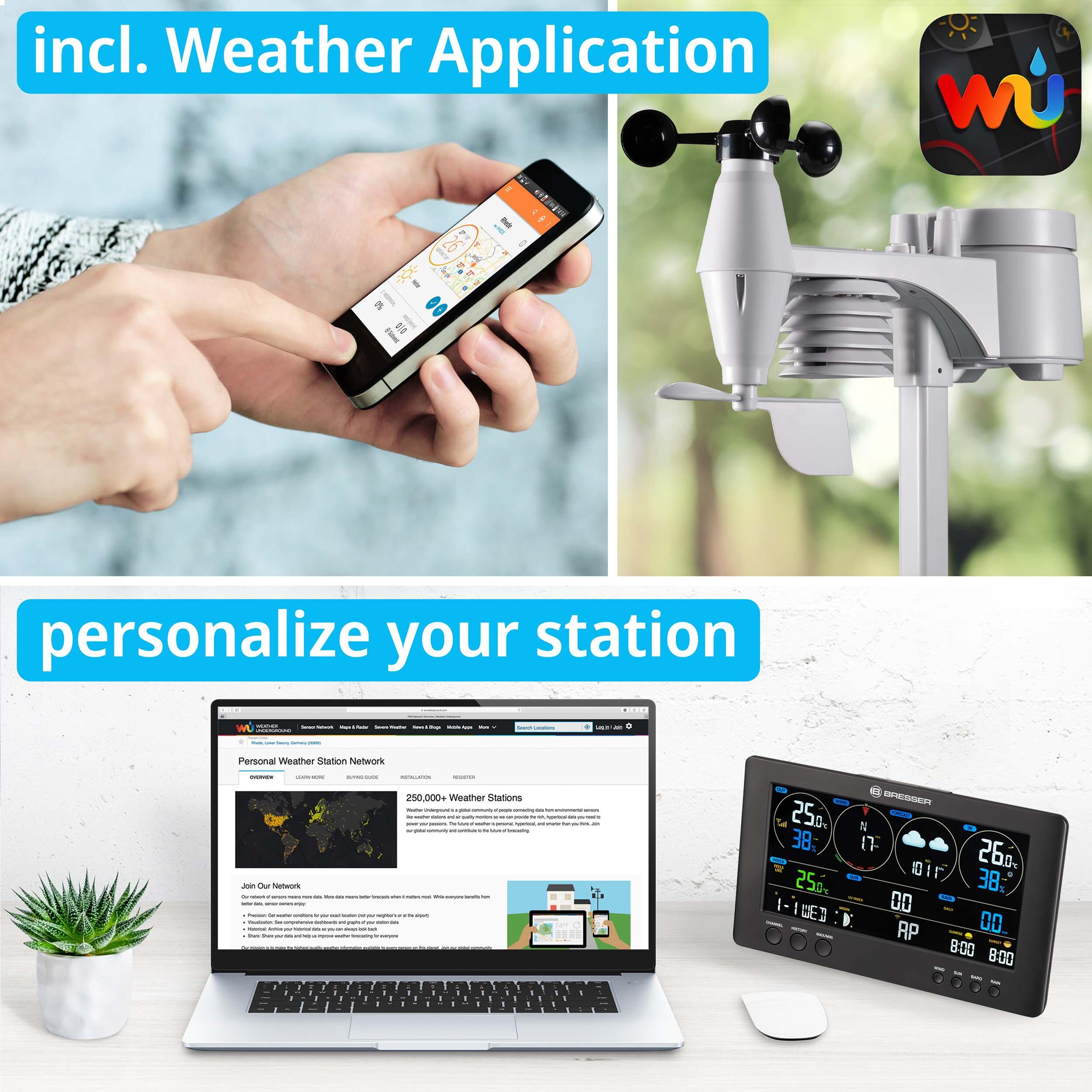 Estação meteorológica wifi com sensor 7 em 1 clearview BRESSER 2/7