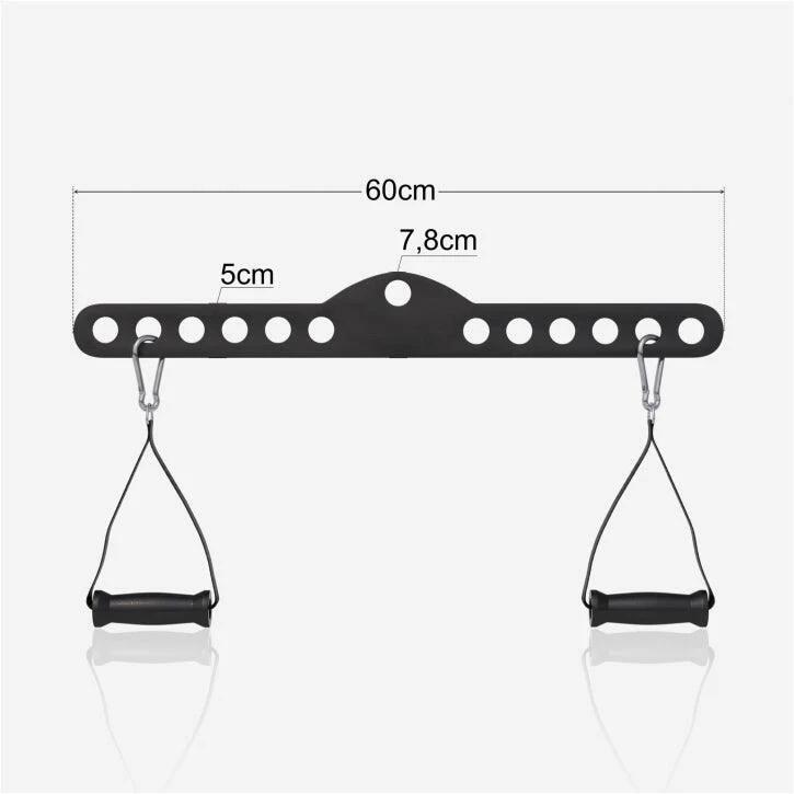 Barre de tirage lat 60cm avec 2 poignées 2/7