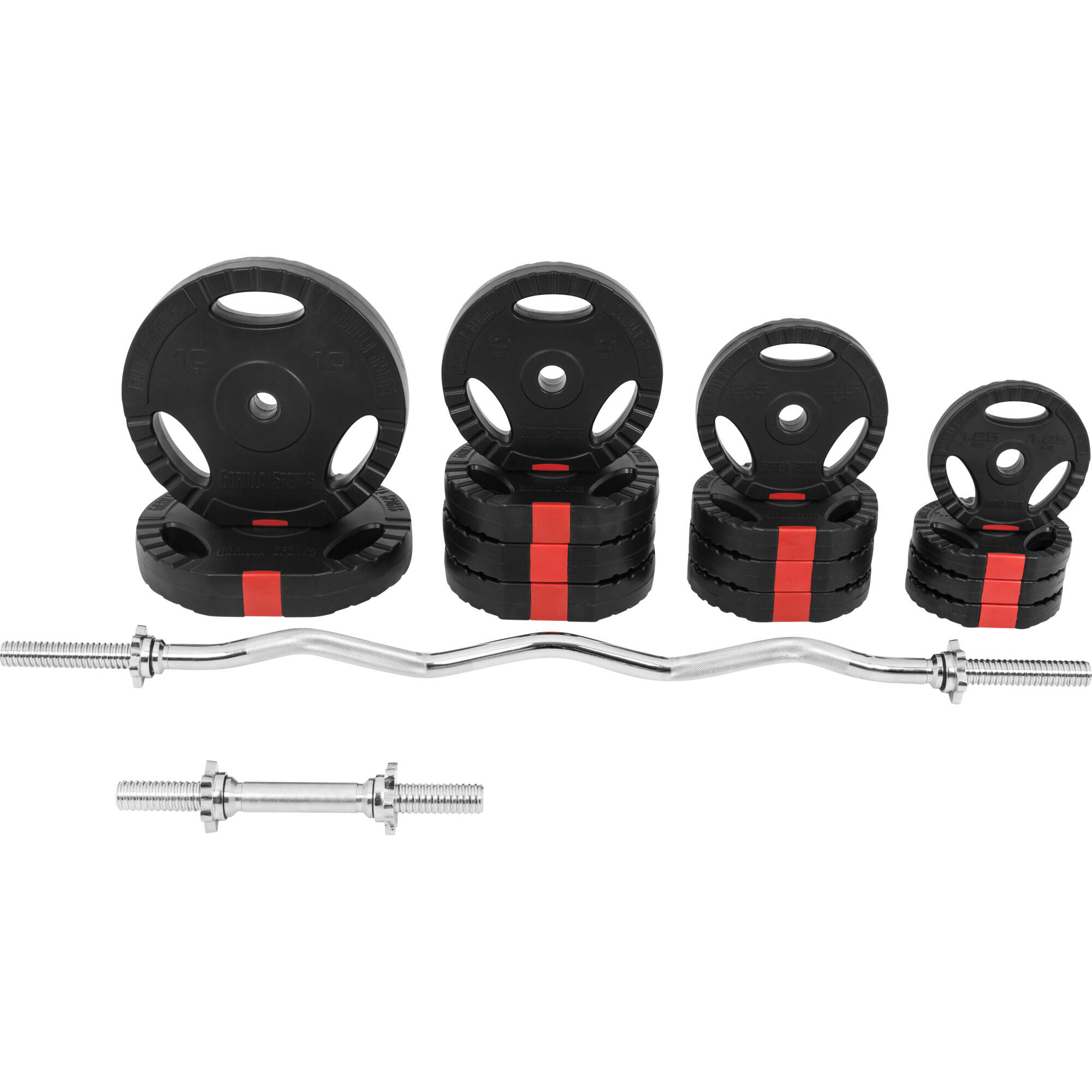 EZ curl Halterset 70 kg - Gripper Kunststof - Stang met gewichten 3/7
