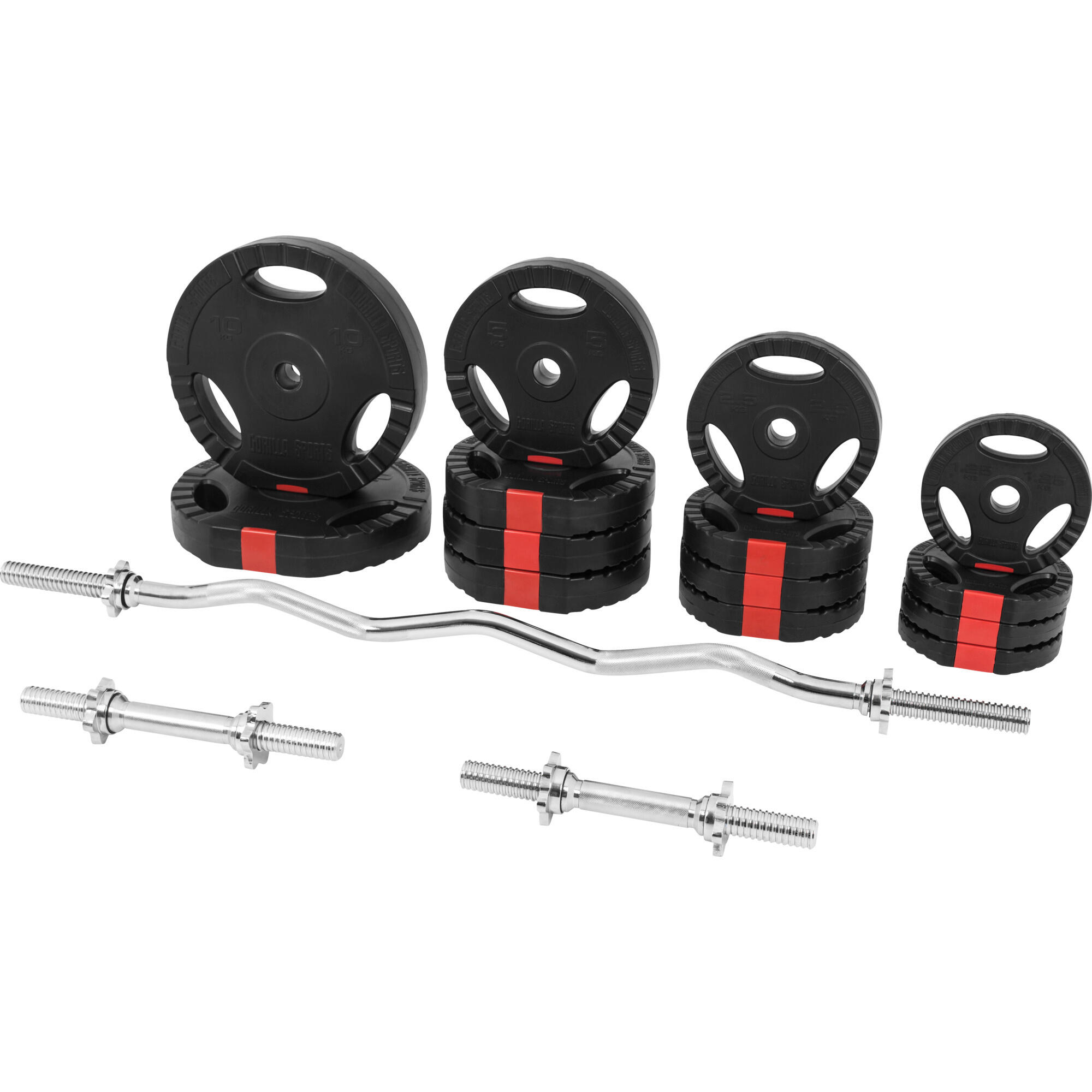 EZ curl Halterset 70 kg - Gripper Kunststof - Stang met gewichten 2/7
