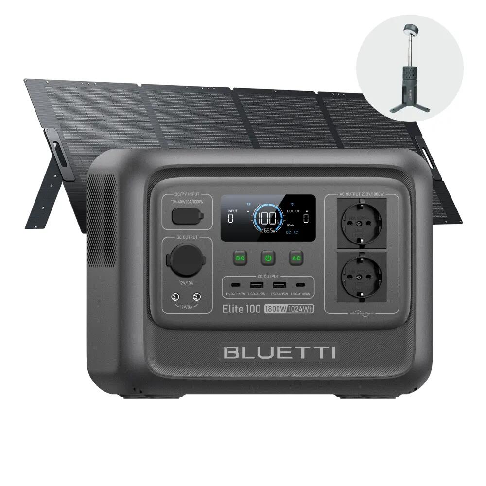 Соларен генератор Elite 100 V2 1024Wh с панел 350W за къмпинг и кемпери