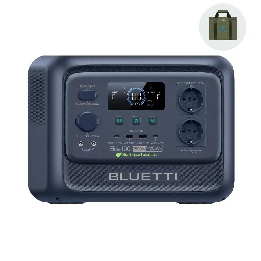 Преносим генератор Elite 100 V2 1024Wh/1800W за къмпинг и аварийни ситуации