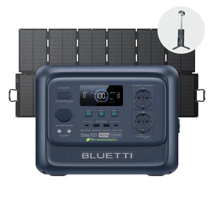 BLUETTI Elite 100 V2 + 500W, 1024Wh draagbare powerstation camping,noodstroom