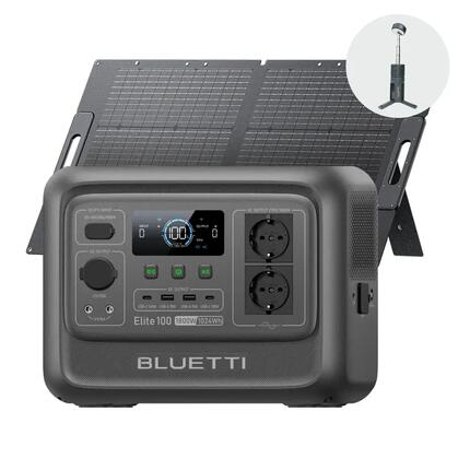 BLUETTI Elite 100 V2 + panneau 100W,1024Wh pour camping&urgences-station solaire