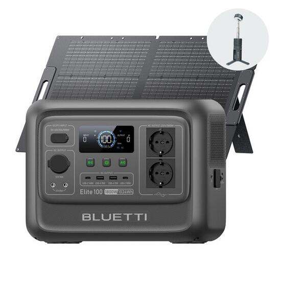 BLUETTI Elite 100 V2 + panneau 100W,1024Wh pour camping&urgences-station solaire