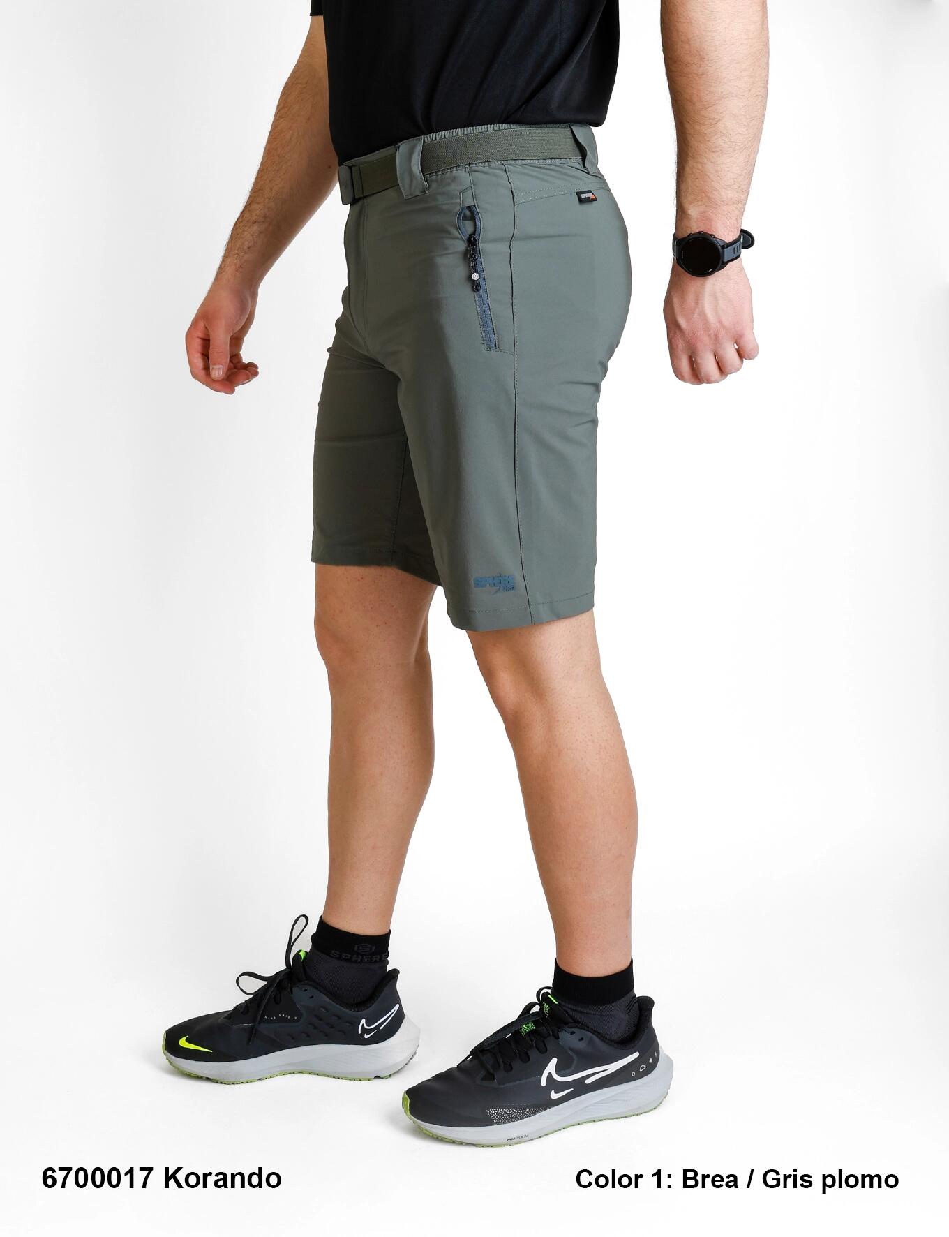 Short trekking uomo - bielastico, dwr - korando grigio 3/3
