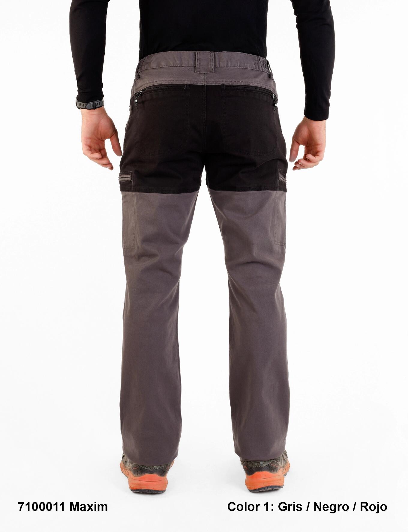 Pantalón laboral - Hombre - Con elasticidad y 5 bolsillos - Gris/Negro 2/3