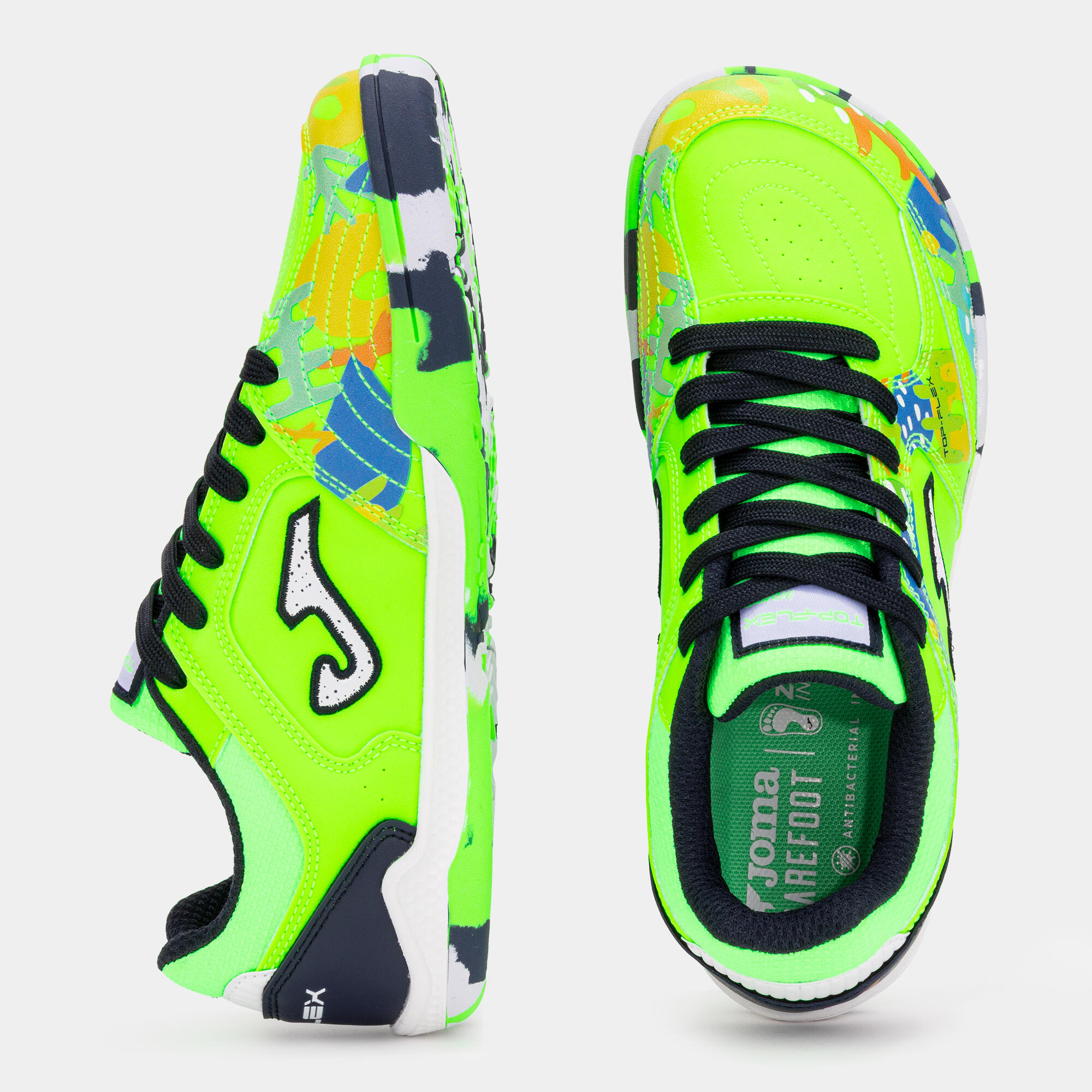 Zapatillas Fútbol Sala Niños Joma Top Flex Junior Barefoot 26 IN Verde Flúor 4/6