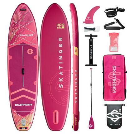 Planche SUP SKATINGER Prana Meteor rouge 350x89x15 cm (11'6'') + accessoires
