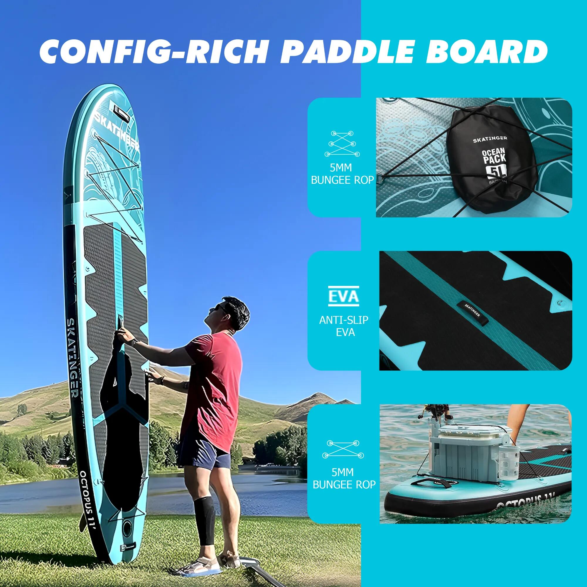Deska SUP SKATINGER Octopus 335x86x15 cm (11') allround, zestaw akcesoriów 5/7