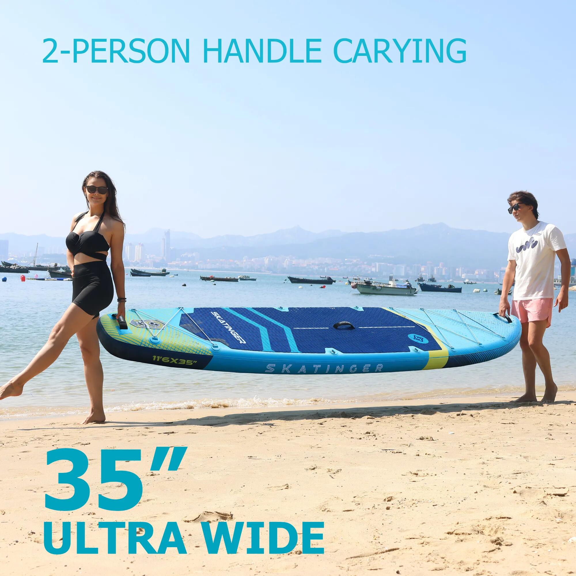 SUP-board SKATINGER Prana Meteor blauw 350x89x15 cm (11'6'') yoga + accessoires 5/7
