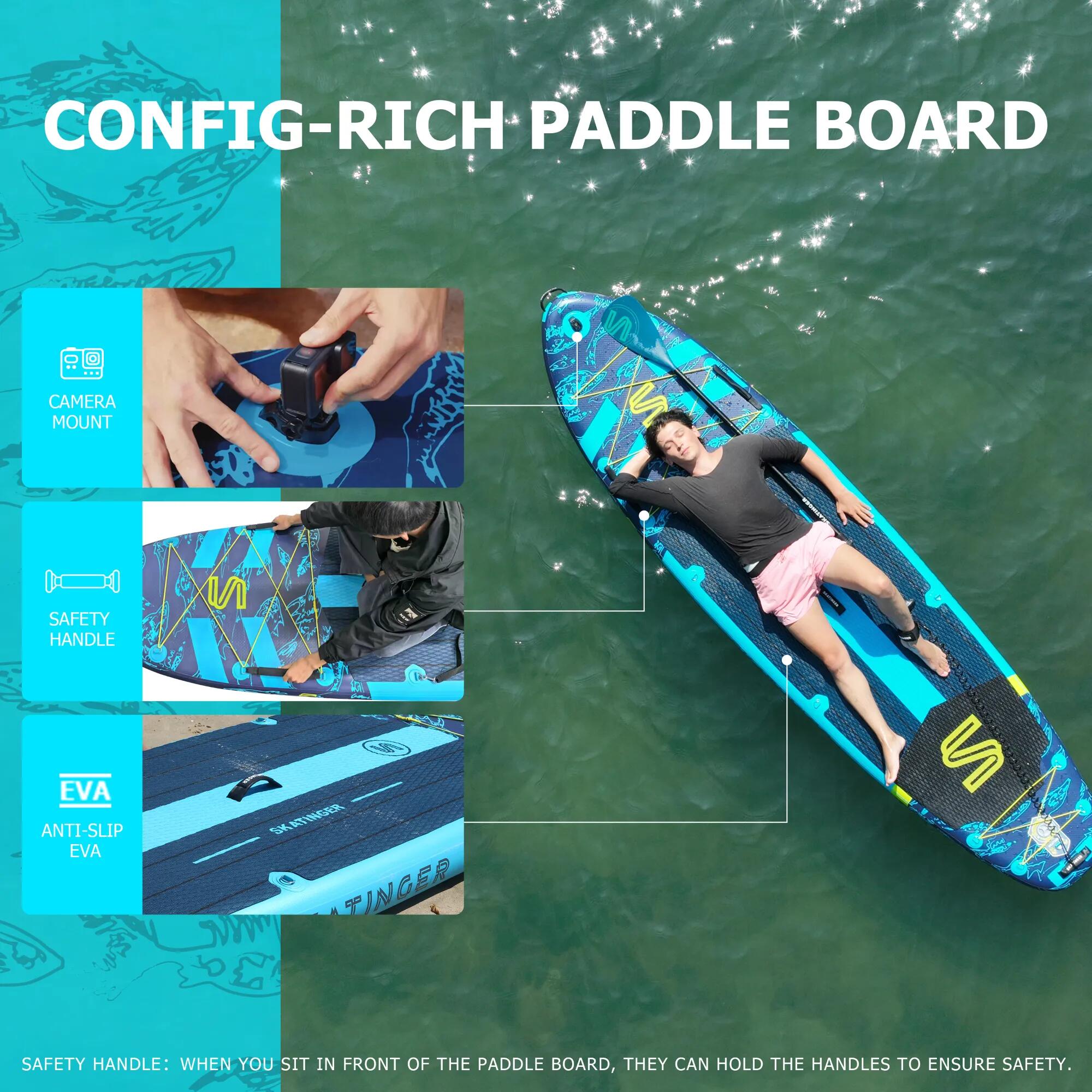 Paddleboard SKATINGER Asiaticus 350x86x15 cm (11'6'') yoga, s prislusenstvím 4/7