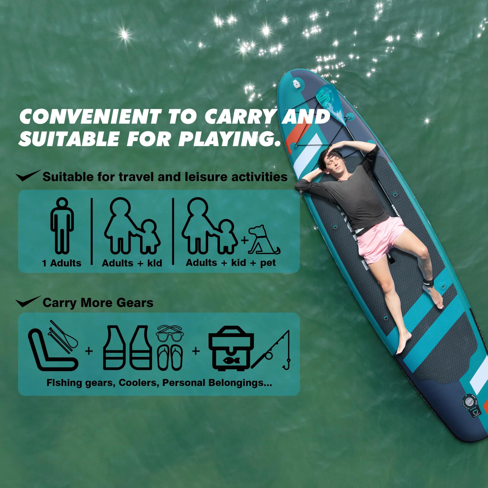 Paddleboard SKATINGER Jade 320x81x15 cm (10'6'') allround, s příslušenstvím 4/7