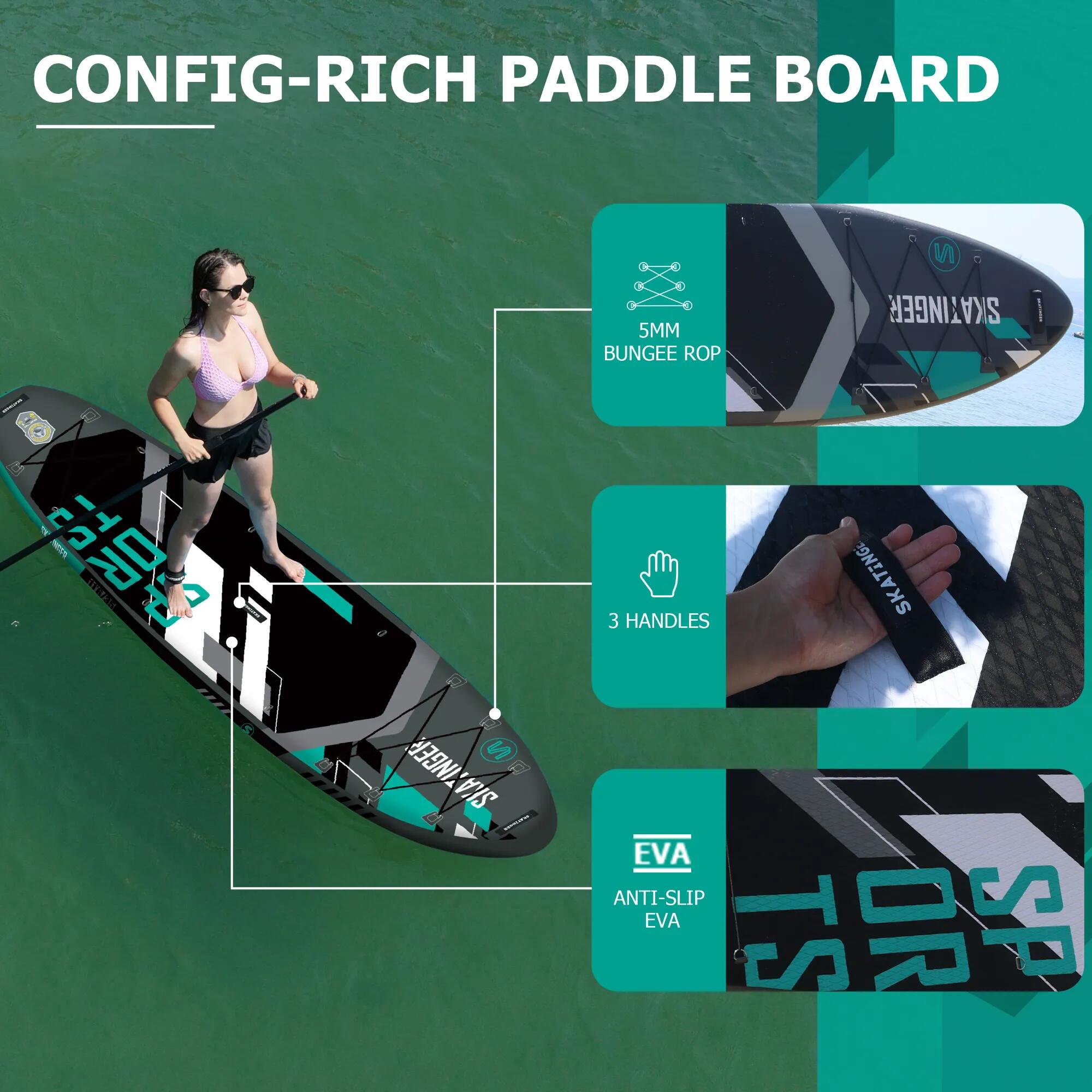 Planche SUP SKATINGER Sports gonflable 350x89x15 cm (11'6'') - gris 4/7