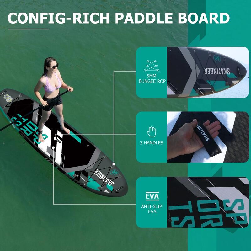 Placă SUP SKATINGER Sports Grey 350x89x15 cm (11'6'') yoga