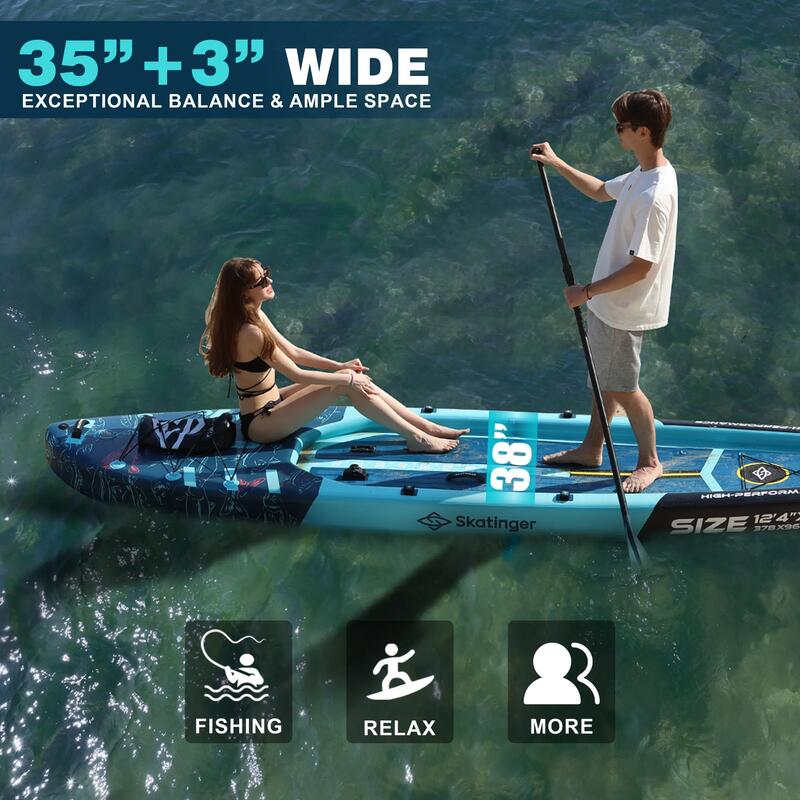 Placă SUP pentru pescuit SKATINGER Fishing Boat 378x96x20 cm