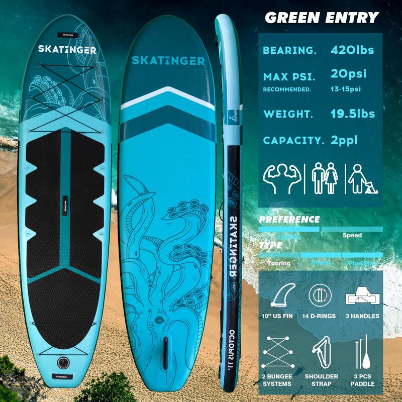 Placă SUP SKATINGER Octopus 335x86x15 cm (11') allround