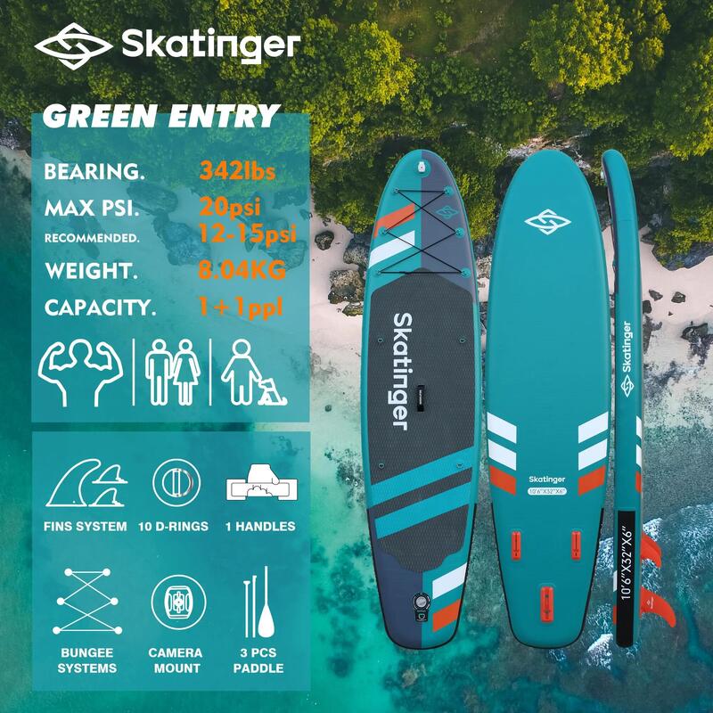 Placă SUP SKATINGER Jade 320x81x15 cm (10'6'') allround