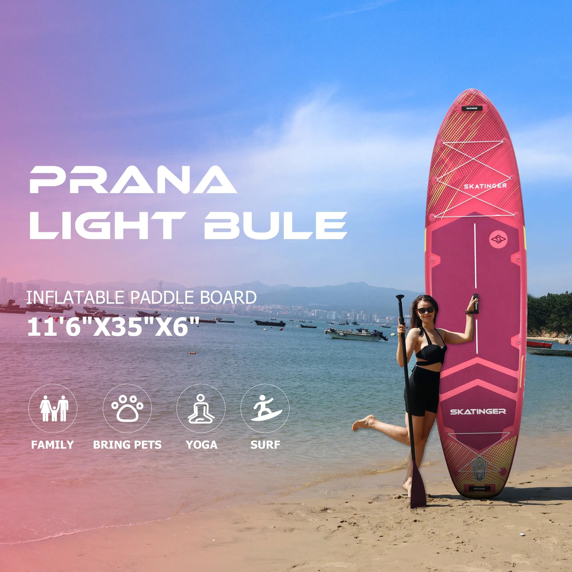SUP-board SKATINGER Prana Meteor rood 350x89x15 cm (11'6'') yoga + accessoires 2/7