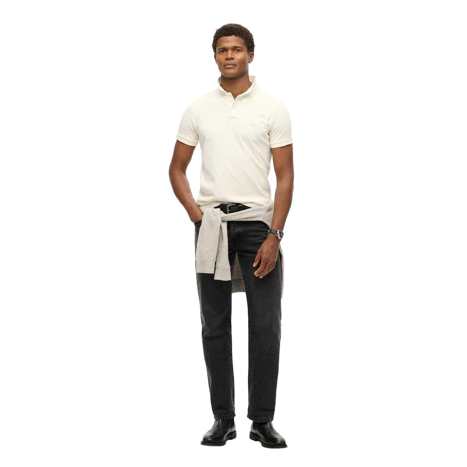 Mens ShortSleeved Polo Shirt (White) 5/5