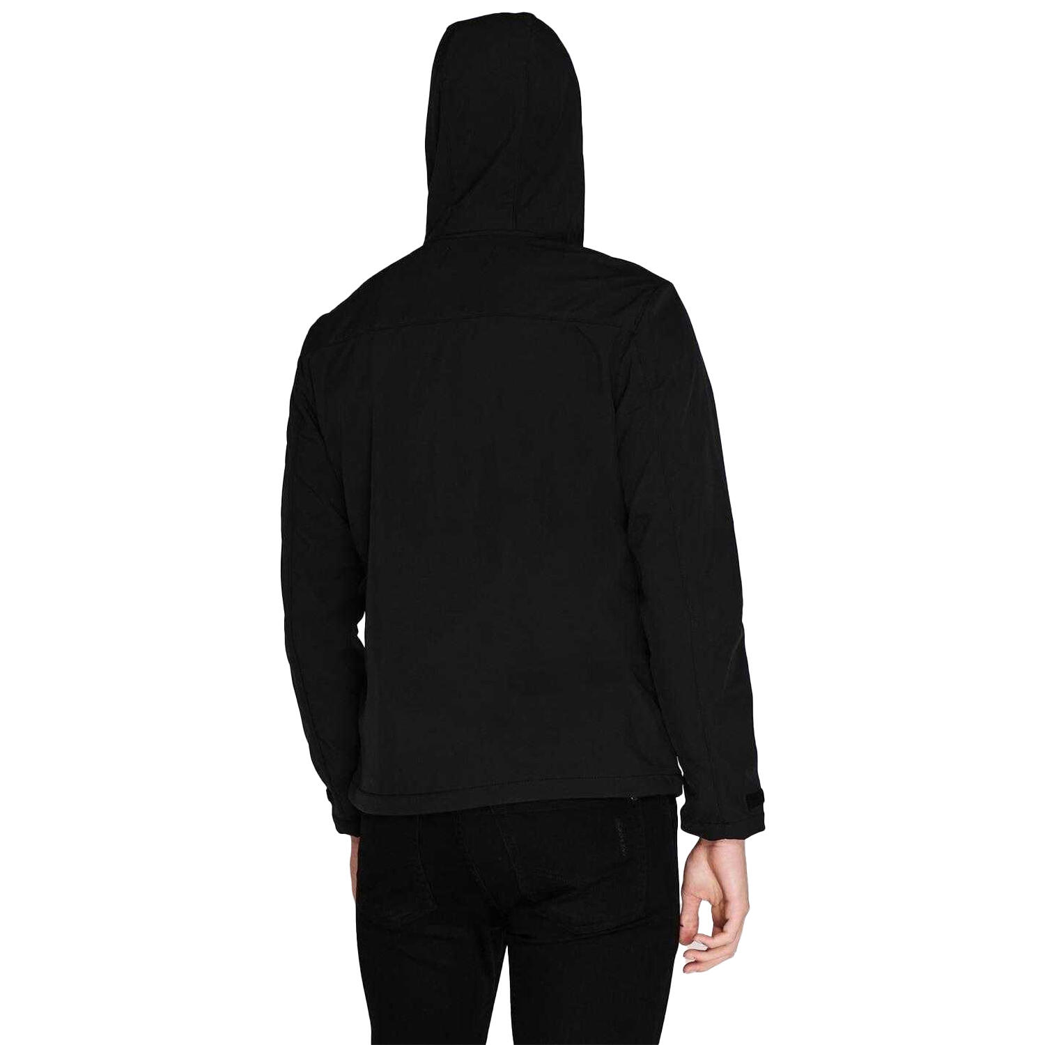 Mens Logo Polyester Full Zip Hoodie (Deep Black) 5/5