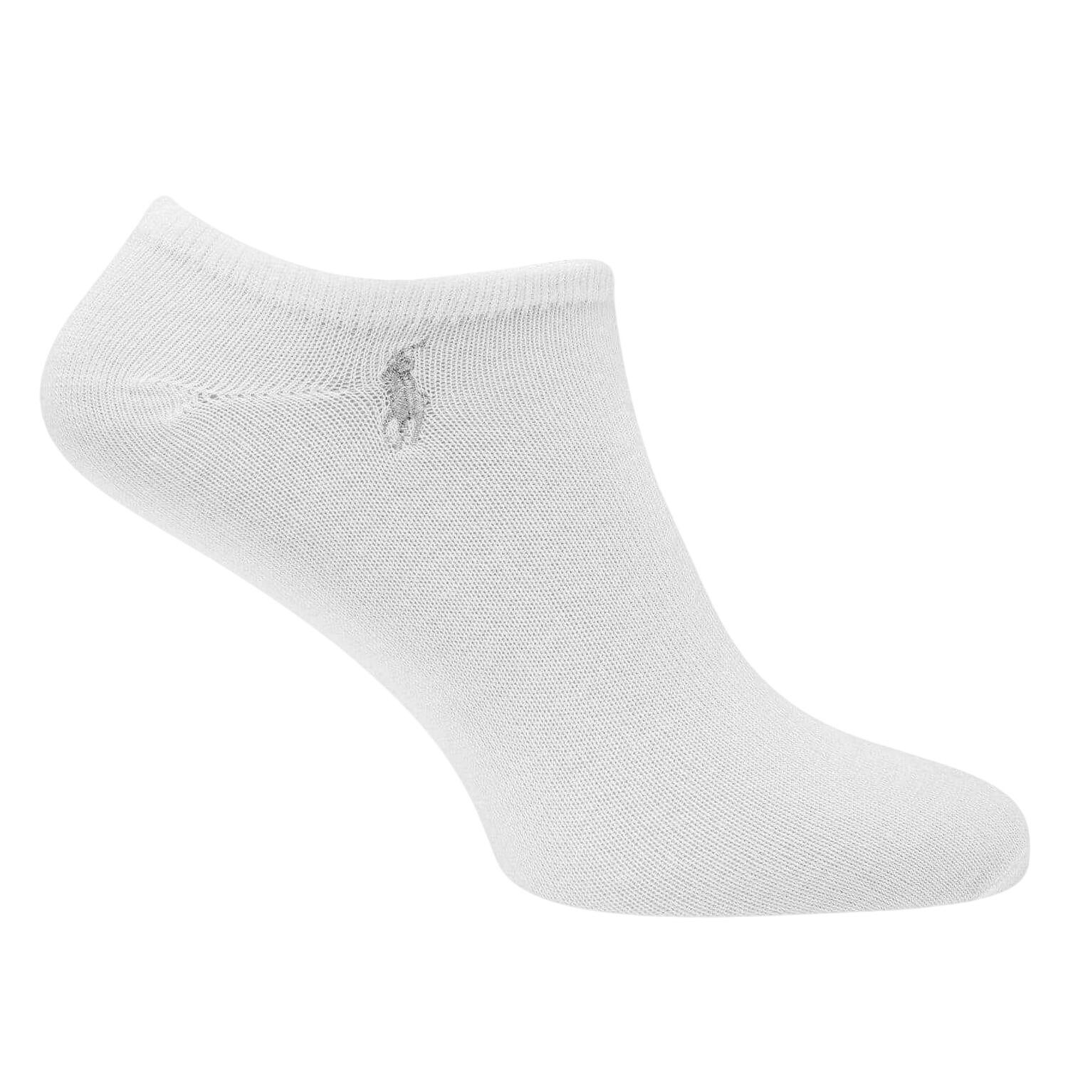 Mens Polyester Trainer Socks (Pack of 6) (White) 5/5