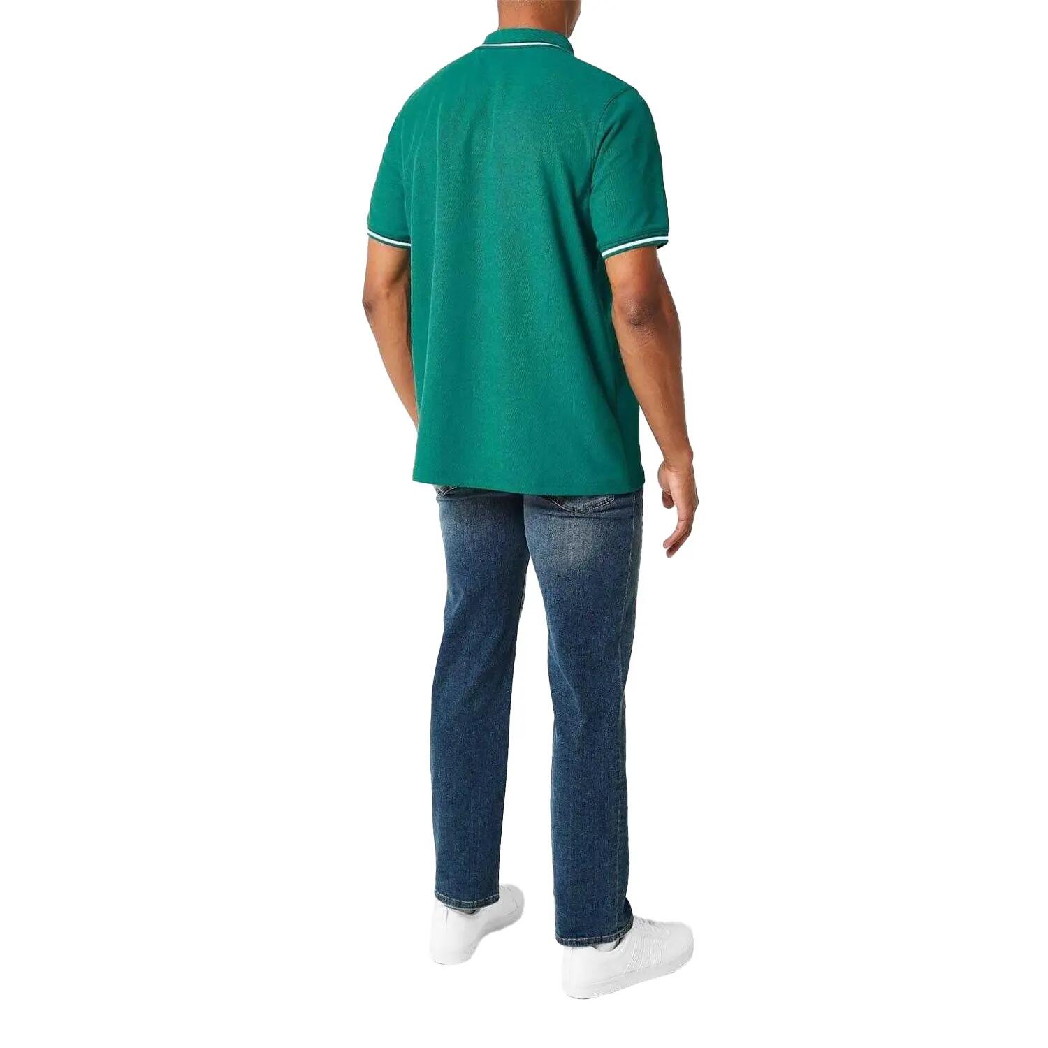 Mens Contrast Tipped Polo Shirt (Teal Blue) 5/5