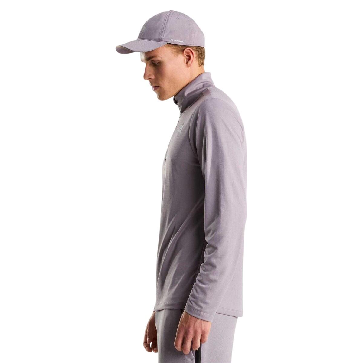 Mens Logo Quarter Zip LongSleeved TShirt (Grey) 5/5