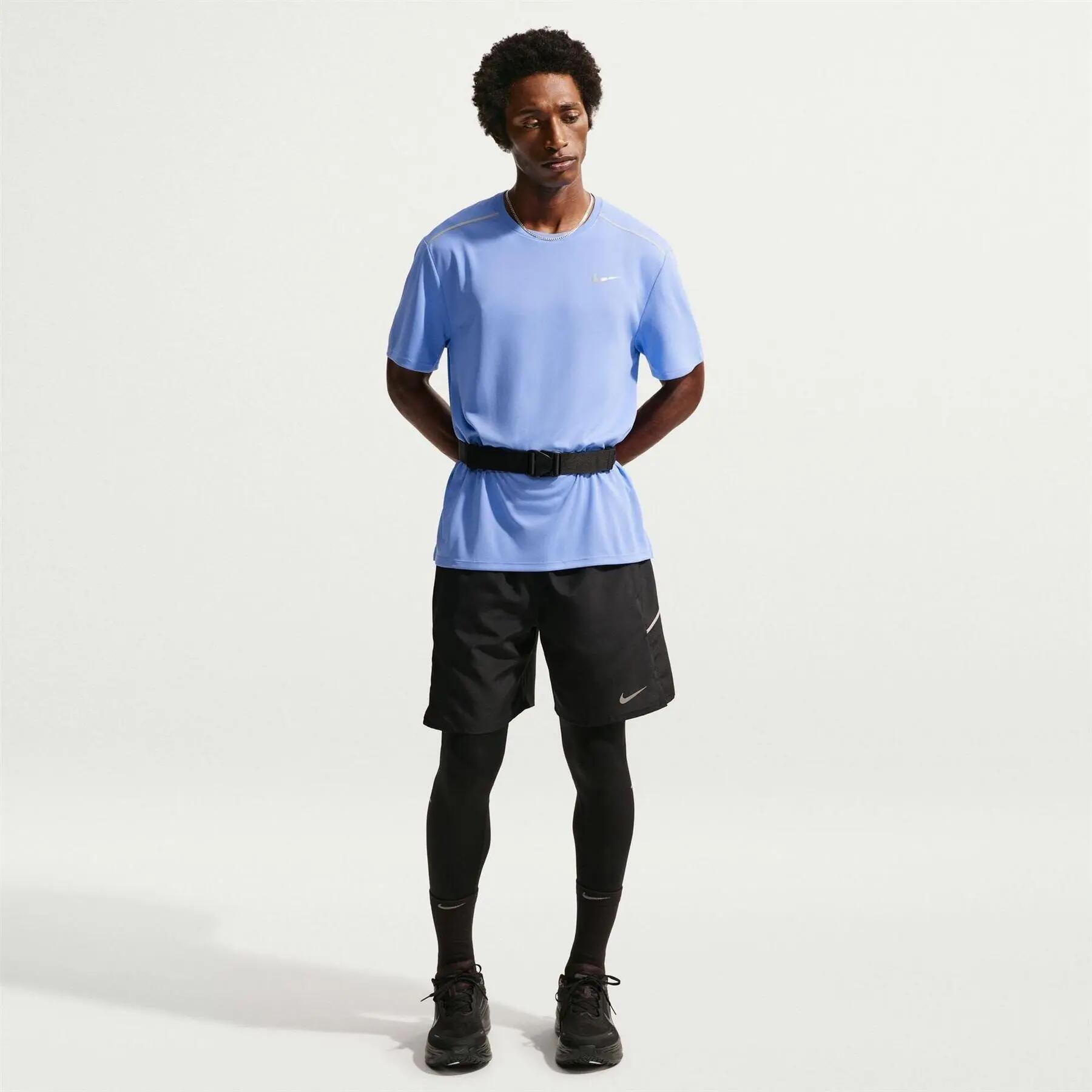 Mens Miler Swoosh Reflective Detail TShirt (Light Blue) 5/5