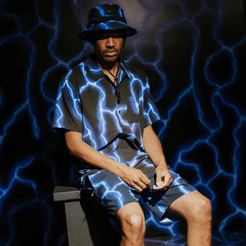 Chemise Volcom Artiste en vedette Travis Spinks noire 7/7
