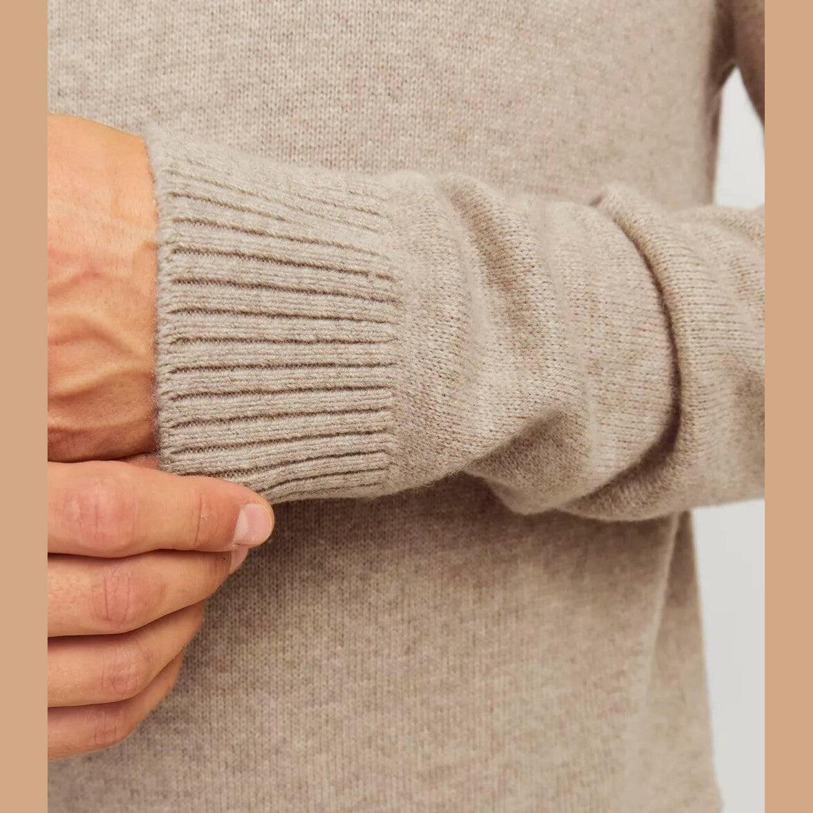 Pullover Jack & Jones Clambswool Haferflocken Melange 7/7