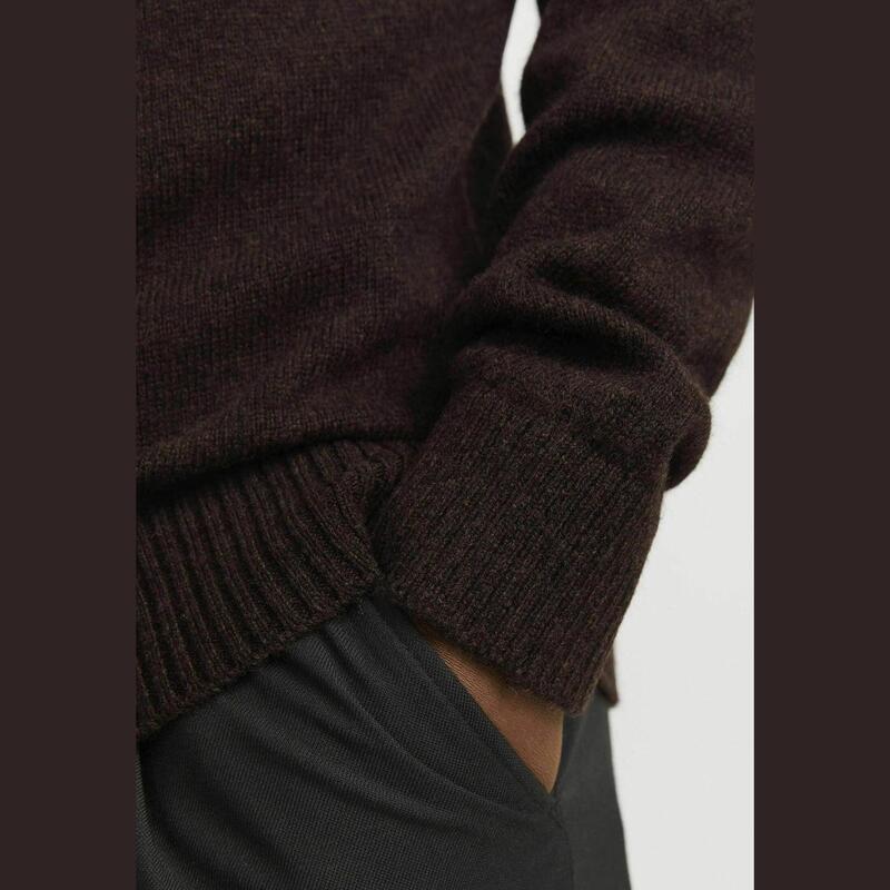 Pulover Jack & Jones Clambswool ciocolată prună