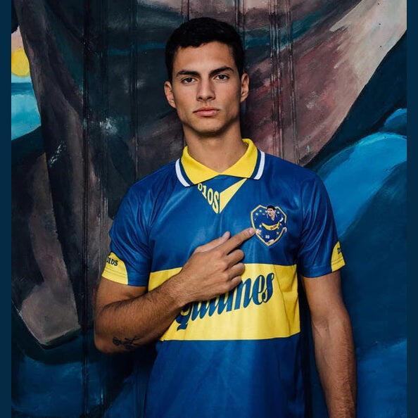 Maillot de football rétro - Homme - Maradona Boca Juniors 1995 - Bleu 8/9