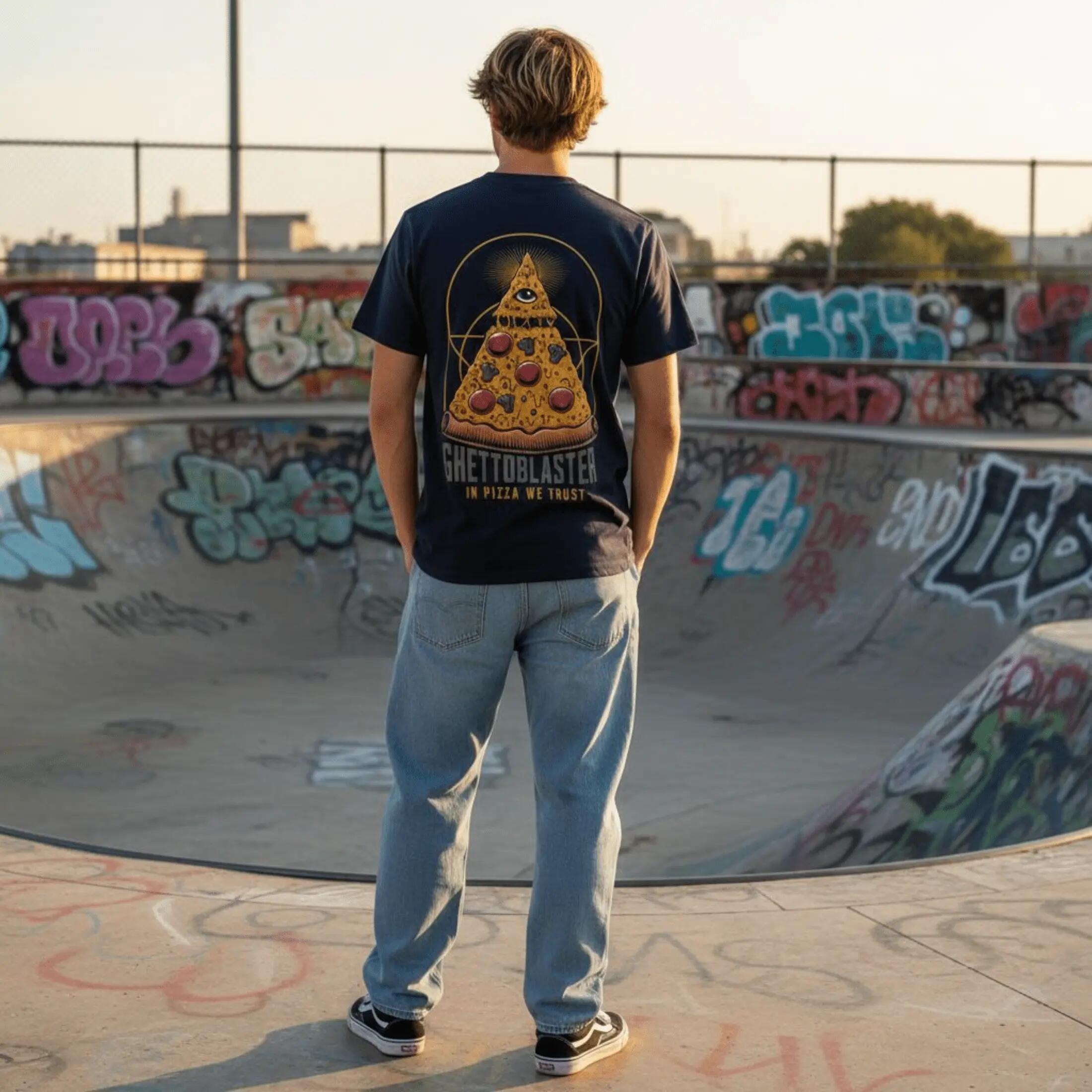 T-shirt Ghettoblaster Pizza navy 7/7