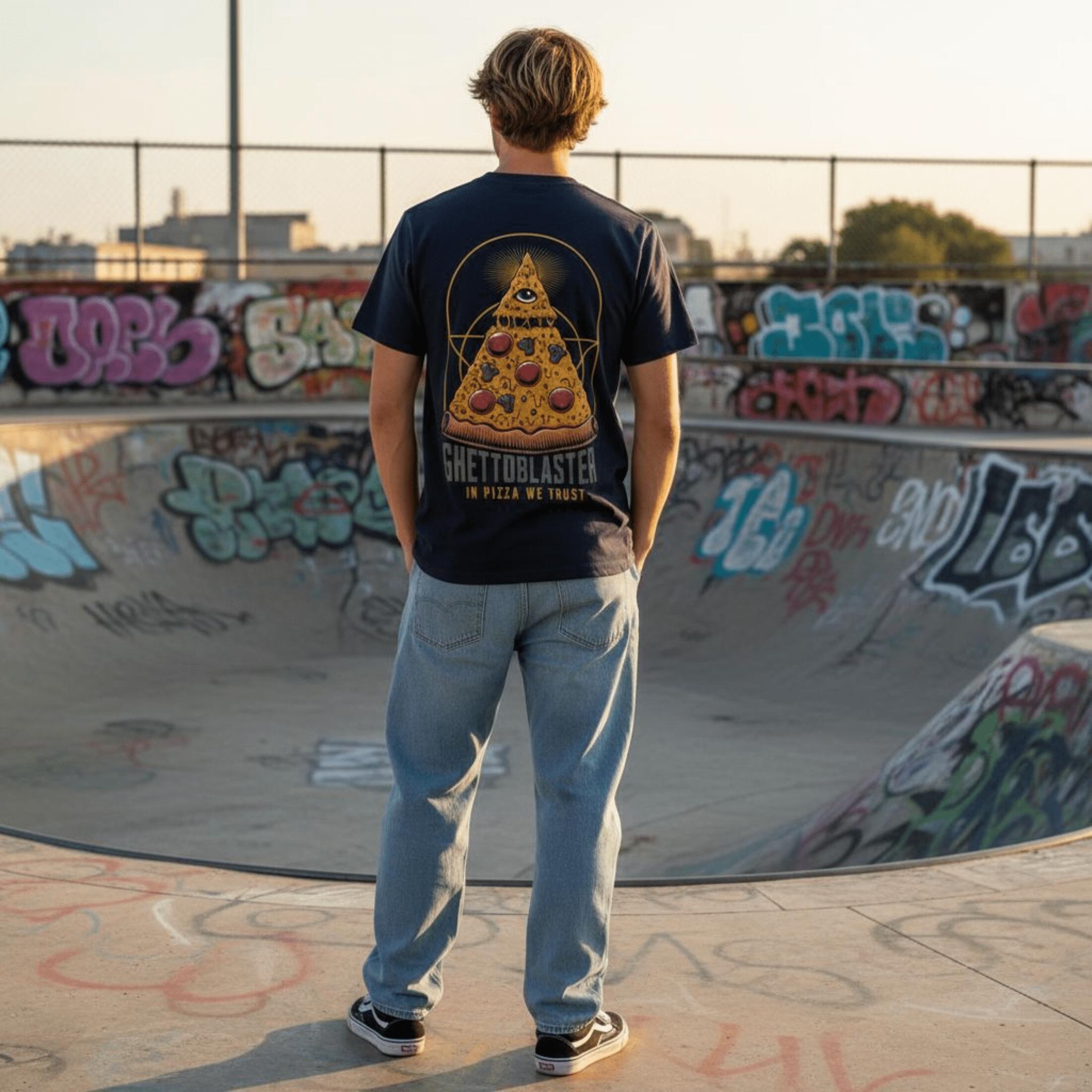 T-shirt Ghettoblaster Pizza navy 7/7