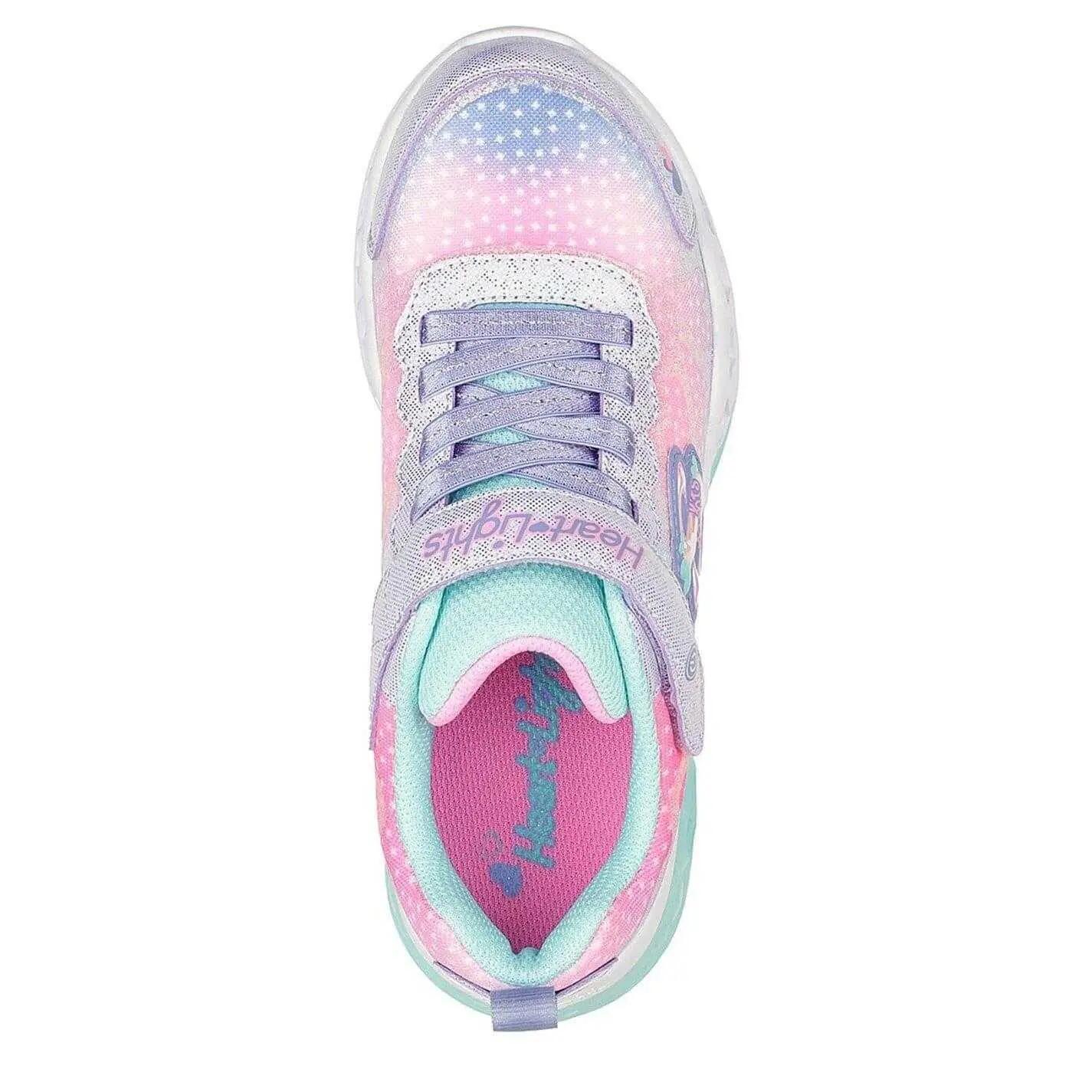 Scarpe Sportive Luminoso PiattaRagazze Skechers Flutter Heart Lavanda 3/5