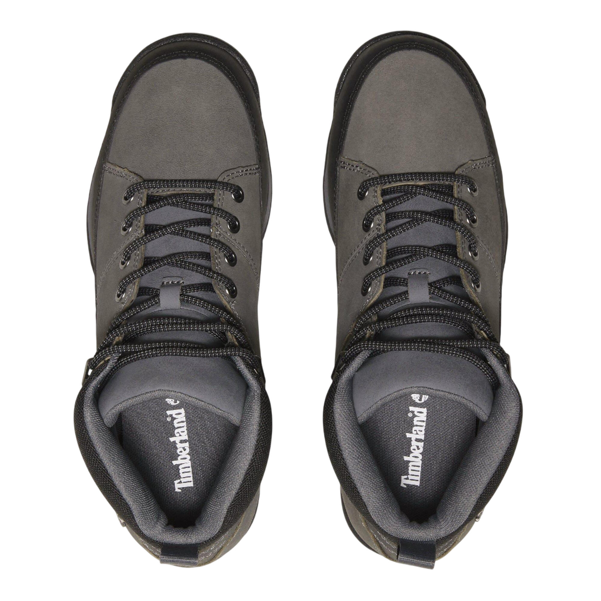 Mens Euro Rock Leather Mid Cut Boots (Grey) 5/6