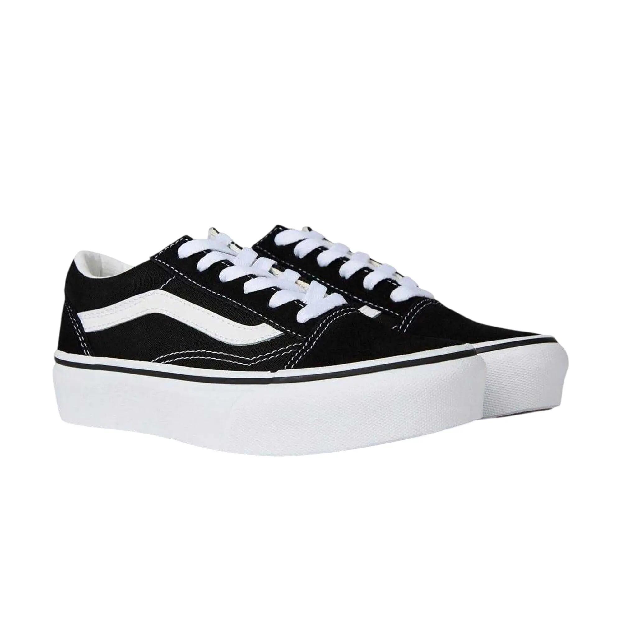"Old Skool" Seitenstreifen Sneaker für , PlattformAbsatz Kinder Schwarz/Weiß 4/5