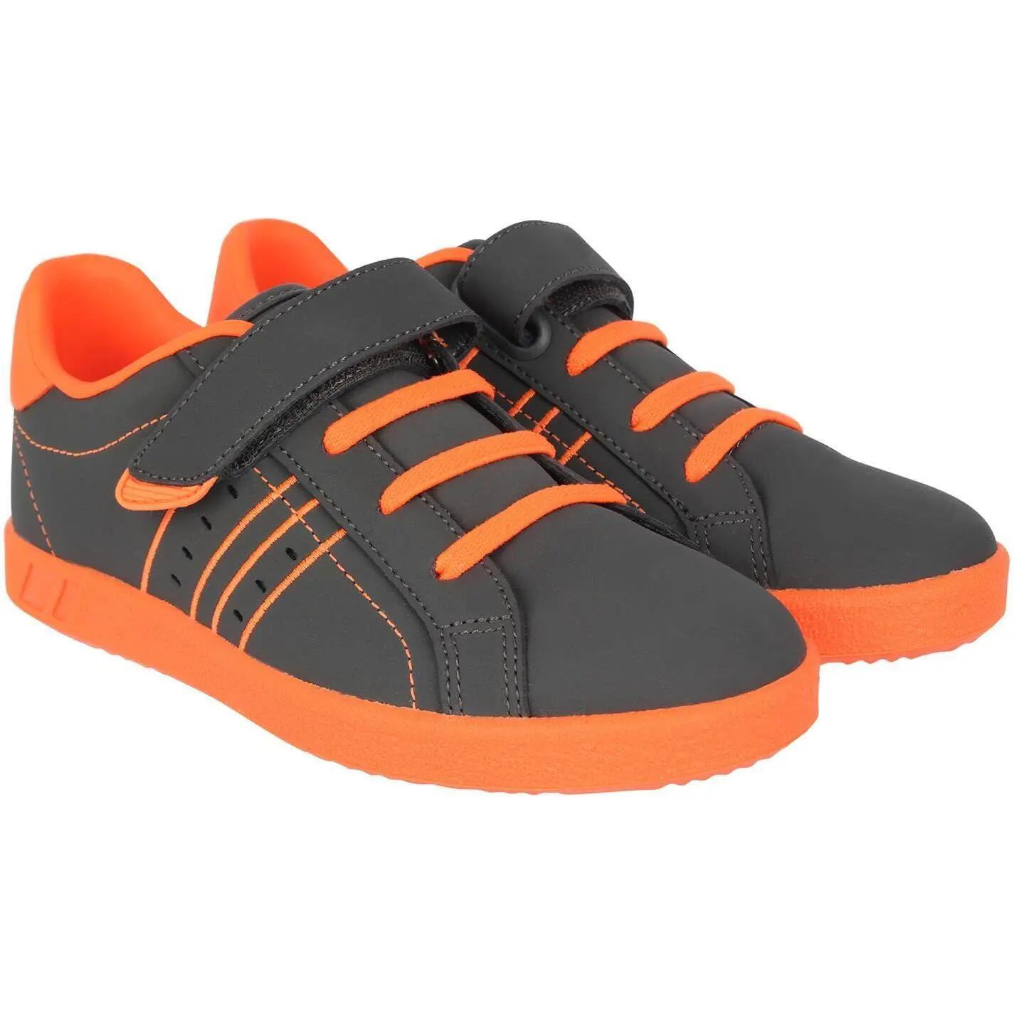 Baskets Motif/style Ovale Enfant (Gris / Orange) 5/5