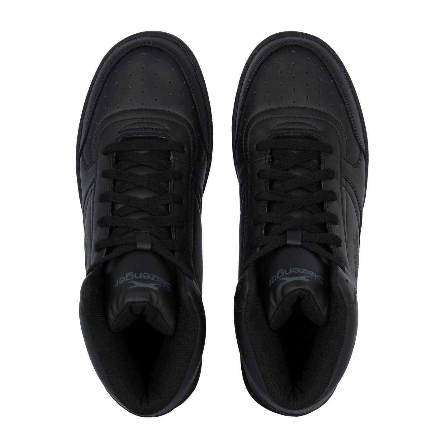 Mens Tower Leather High Top Trainers (Black) 5/5