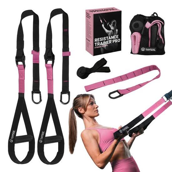 Sangle De Suspension - Kit d'entraînement à Suspension - THYSOL® - Rose