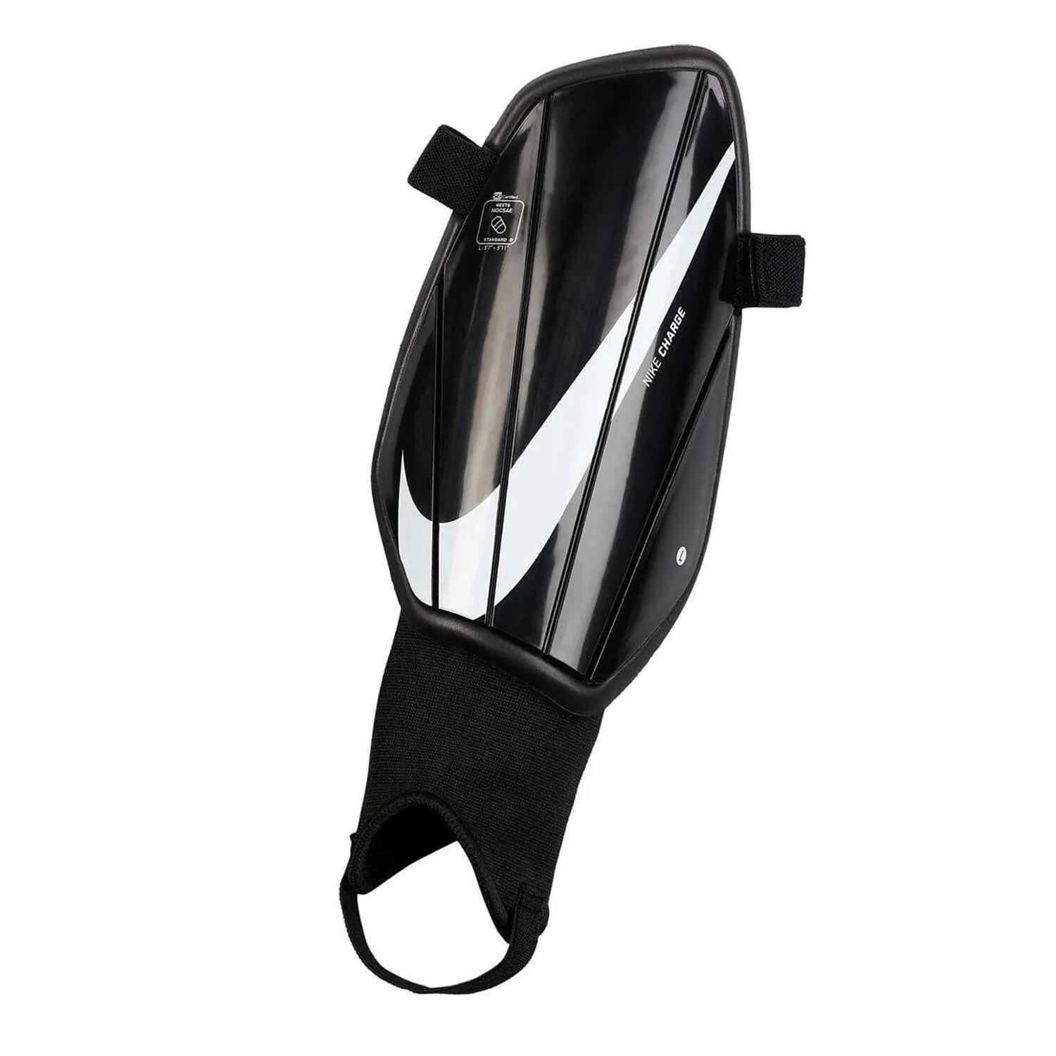 Protègetibias Motif/style Swoosh CHARGE Adulte (Noir / Blanc) M 3/3