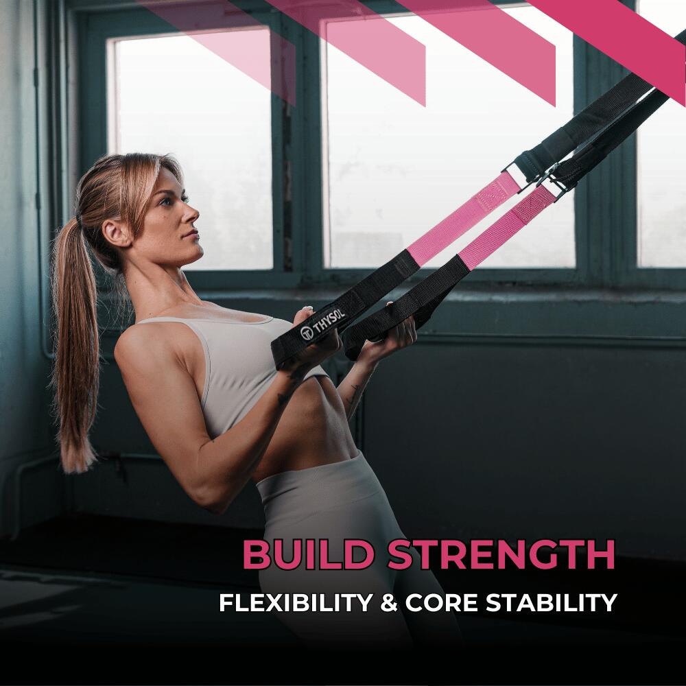 Sangle De Suspension - Kit d'entraînement à Suspension - THYSOL® - Rose 6/6