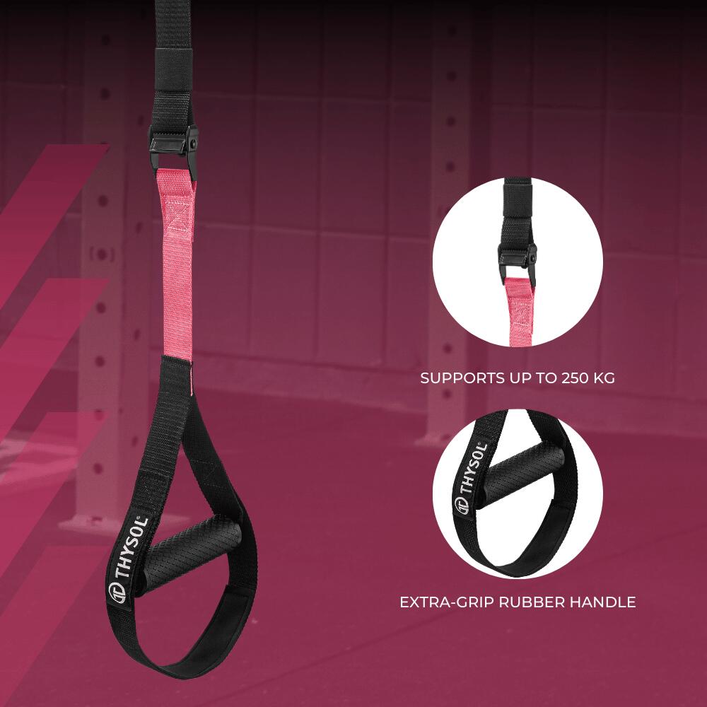 Sangle De Suspension - Kit d'entraînement à Suspension - THYSOL® - Rose 2/6