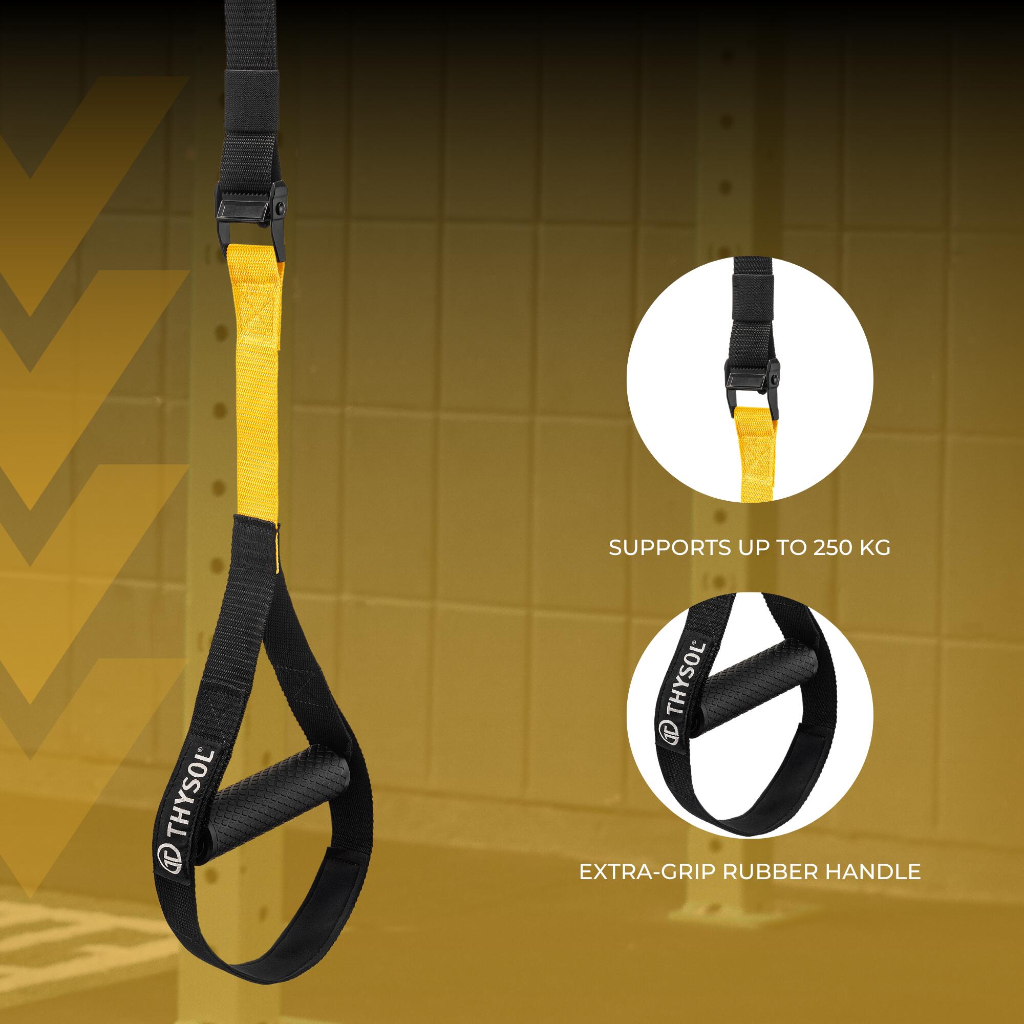 Sangle De Suspension - Kit d'entraînement à Suspension - THYSOL® - Jaune 2/8
