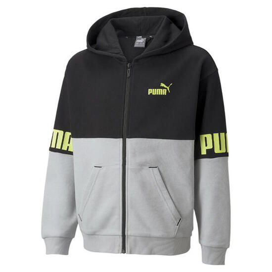 Felpa con cappuccio e zip integrale Power da ragazzo PUMA